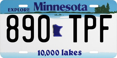 MN license plate 890TPF
