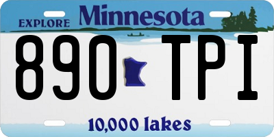 MN license plate 890TPI