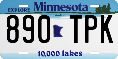 MN license plate 890TPK