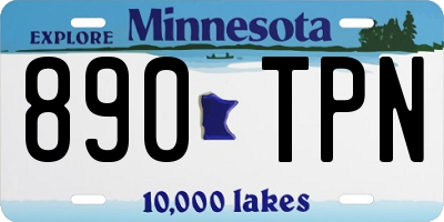 MN license plate 890TPN