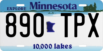 MN license plate 890TPX