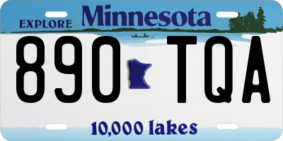 MN license plate 890TQA