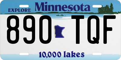 MN license plate 890TQF