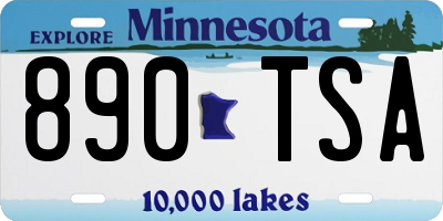 MN license plate 890TSA