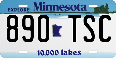 MN license plate 890TSC