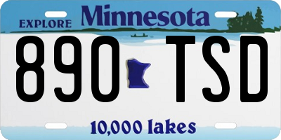 MN license plate 890TSD