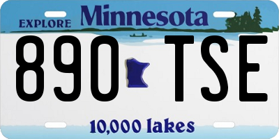 MN license plate 890TSE