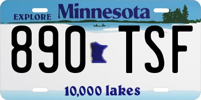 MN license plate 890TSF