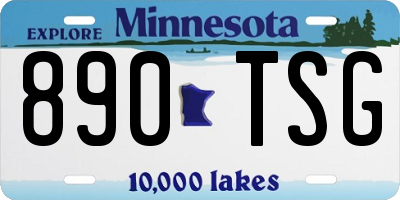 MN license plate 890TSG