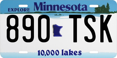 MN license plate 890TSK