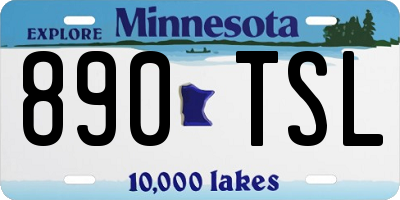 MN license plate 890TSL