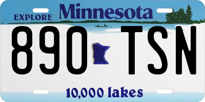 MN license plate 890TSN