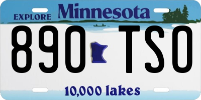 MN license plate 890TSO