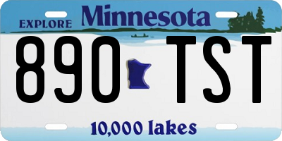 MN license plate 890TST
