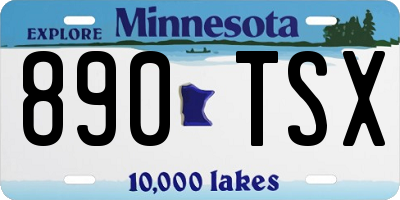 MN license plate 890TSX