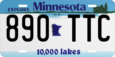 MN license plate 890TTC
