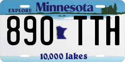 MN license plate 890TTH