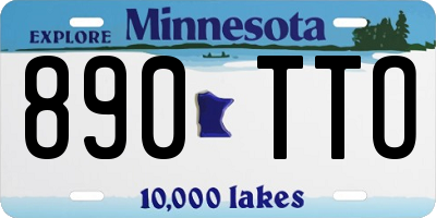 MN license plate 890TTO