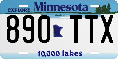MN license plate 890TTX