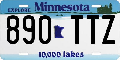 MN license plate 890TTZ