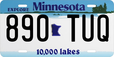 MN license plate 890TUQ