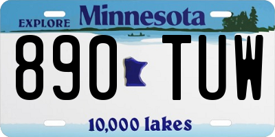 MN license plate 890TUW
