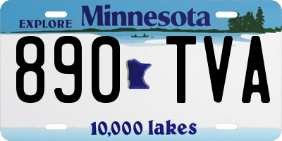 MN license plate 890TVA