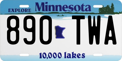 MN license plate 890TWA
