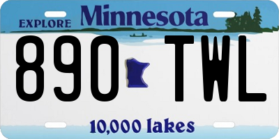 MN license plate 890TWL