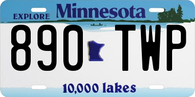 MN license plate 890TWP