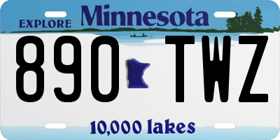MN license plate 890TWZ