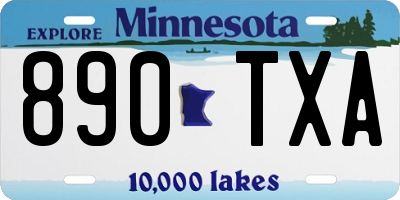 MN license plate 890TXA