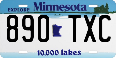 MN license plate 890TXC