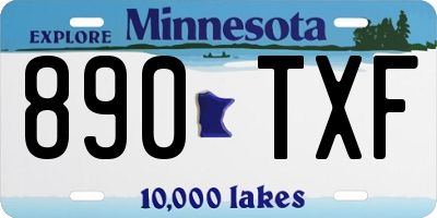 MN license plate 890TXF