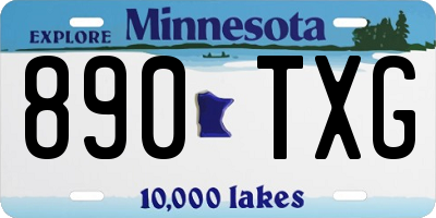 MN license plate 890TXG