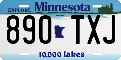 MN license plate 890TXJ
