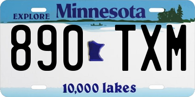 MN license plate 890TXM