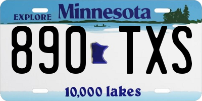 MN license plate 890TXS