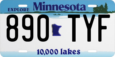 MN license plate 890TYF