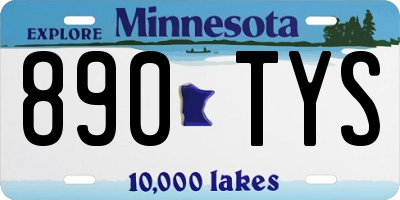 MN license plate 890TYS