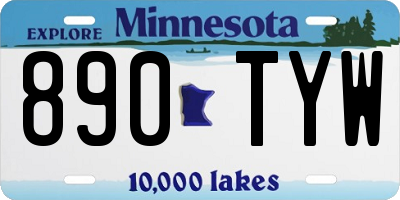 MN license plate 890TYW