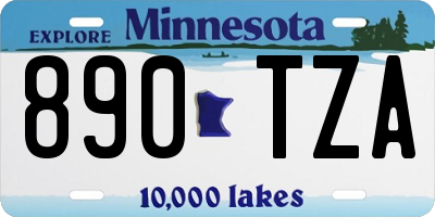MN license plate 890TZA