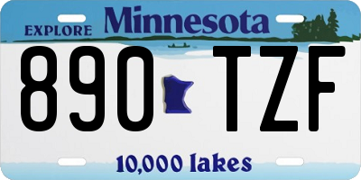 MN license plate 890TZF
