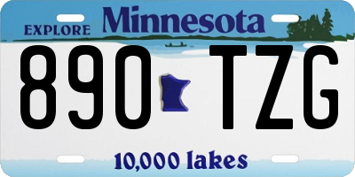 MN license plate 890TZG
