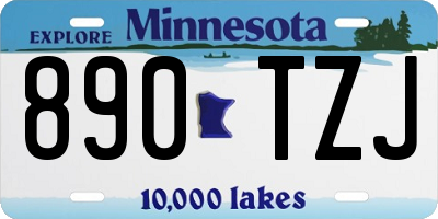 MN license plate 890TZJ