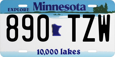 MN license plate 890TZW