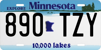 MN license plate 890TZY