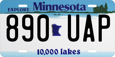MN license plate 890UAP