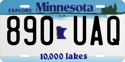MN license plate 890UAQ