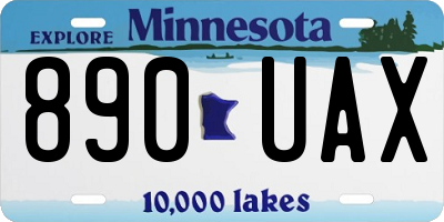 MN license plate 890UAX